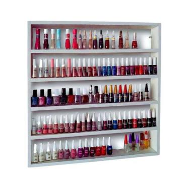 Imagem de Porta Esmaltes MDF Branco Expositor Suspenso para Manicure Organização