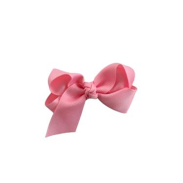 Imagem de Laço Boutique Infantil Tamanho P 7x3 Cm em Gorgorão com Presilha Bico de Pato e Diversas Cores (Rosa)