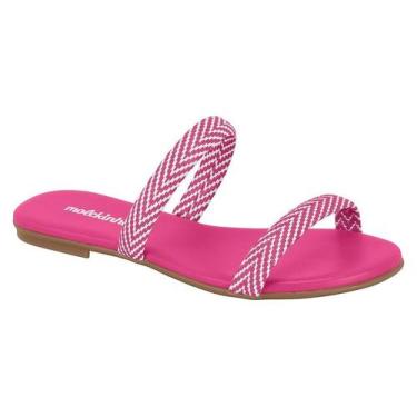 Imagem de Sandalia Rasteira Infantil Molekinha Com Tiras De Strass Pink, Pink, 2