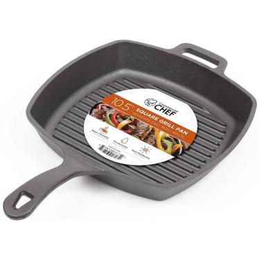 Imagem de Frigideira de ferro fundido para, panela quadrada de ferro fundido pré temperada de 10,...