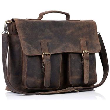 Imagem de Bolsa, Pasta de Couro para Laptop Unissex, KOMALC 8541569648, Marrom
