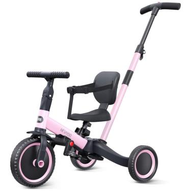 Imagem de Triciclo Infantil 5 em 1 com Alça de Direção dos Pais, Encosto e Cinto de Segurança par...