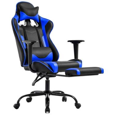 Imagem de BestOffice Cadeira de Escritório Gamer Reclinável e Ergonômica com Apoio para Lombar, Azul