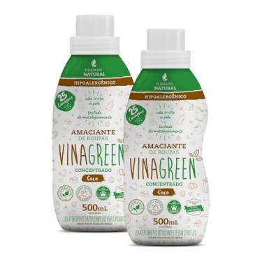 Imagem de 2 Amaciante Hipoalergênico Concentrado 500ml Testado Dermatologicamente Fórmula Natural Peles Sensíveis Antialérgico Alto Rendimento (Coco)