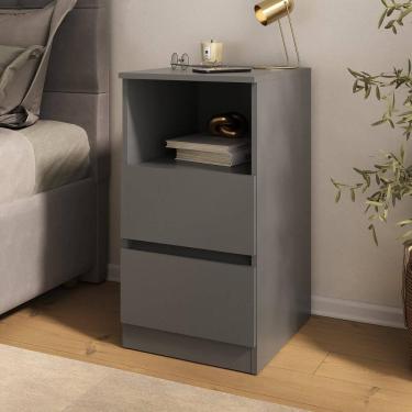 Imagem de Mesa de Cabeceira 38,5cm com 2 Gavetas Multimóveis MP4395