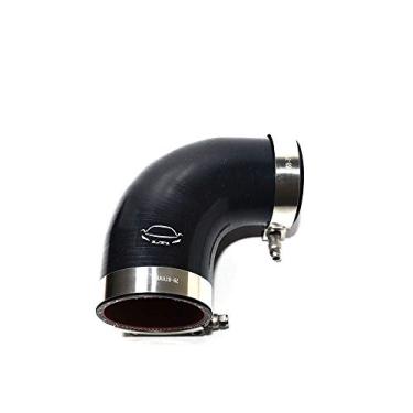 Imagem de LTI Universal 63mm-76mm 4-Ply Reforçado Alto Desempenho 6.3 cm-7.6 cm ID 90 Graus Cotovelo Redutor de Silicone Acoplador de Mangueira com Parafuso T Braçadeira Aço Inoxidável T304 (6.3 cm-7.6 cm PRETO