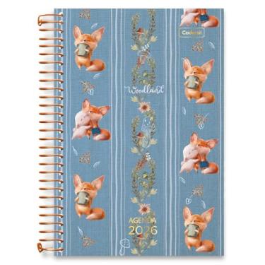 Imagem de Agenda 2026 Diária Cadersil Estampa Woodland- hot stamping dourado – 176 Folhas – Capa Dura – Ideal para Organização Pessoal com Estilo