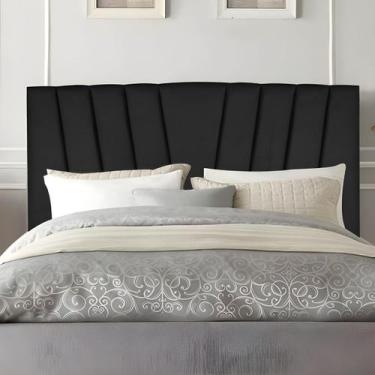 Imagem de Cabeceira Cama Box Solteiro 90 cm Vivian em Linho Com Frame - Tatite D