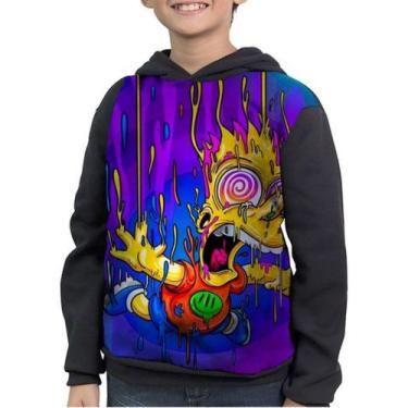 Imagem de Moletom Infantil The Simpsons Bart Simpson Psicodélico - smoke, Preto,