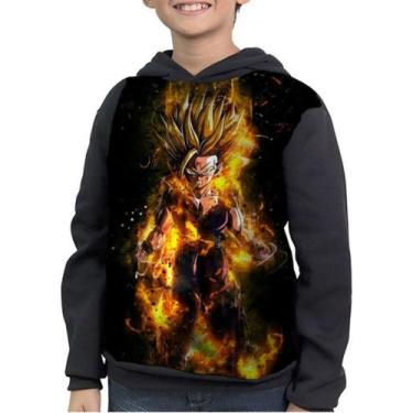 Imagem de Moletom Infantil Gohan Super Saiyajin Rose Dragon Ball - smoke, Preto,
