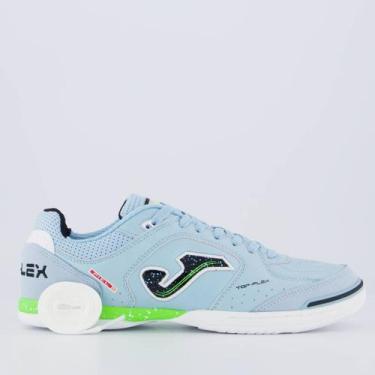 Imagem de Chuteira Joma Top Flex Futsal Verde e Azul, 42