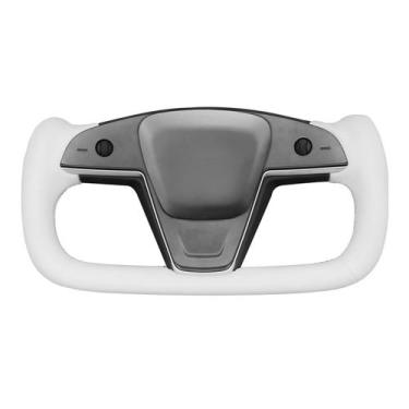 Imagem de Capa de volante MEWANT em couro branco para Tesla Model S/X