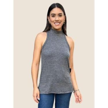 Imagem de Blusa Regata Canelada Gola Alta Colcci Cor:;Tamanho:GG-Feminino