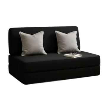 Imagem de Sofá Cama Puff Colchonete 3 em 1 Retrátil Dobrável Compacto Confortável Para Descanso e Decoração(preto)