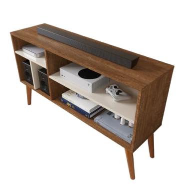 Imagem de Rack Sala de Estar Estante Para Tv Com Prateleiras Multiuso 65 * 108 * 30cm(Nature Off White)