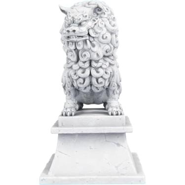Imagem de Estátua Komainu Cão Leão Japonês Proteção Casa - Versão 2 (Cor Mármore)
