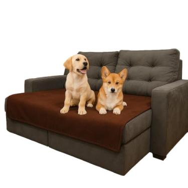 Imagem de Manta para Sofá, Protetor Decapa para Sofá Cães e Gatos Contra Pelos e Líquidos 1,35 X 1,35m Designs Estampados(Marrom)