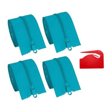 Imagem de MotiveTech 4 zíperes de porta autoadesivos de rolo, substituição simples, zíperes de barreira resistentes, protetores de poeira para tendas internas e externas, Verde