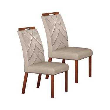 Imagem de Conjunto com 2 Cadeiras Larissa Camurça Palha e Marrom