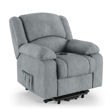 Imagem de Poltrona Do Papai Reclinável Melim Elevação Lift Elétrico Linho Fh1 - D'rossi Cor Cinza
