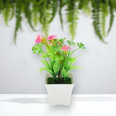 Imagem de Generic 1 peça plantas artificiais trevos arranjo artificial plástico rosa 12 x 12 x 16 cm