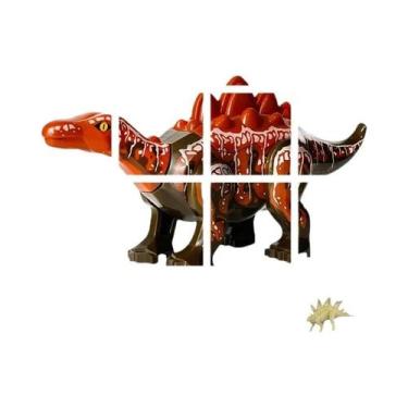 Imagem de Blocos De Montar De Dinossauros Jurássicos: Velociraptor, Triceratops,