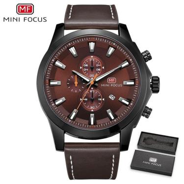 Imagem de Relógio Masculino Mini Focus Mf0082g à Prova D'água Marrom