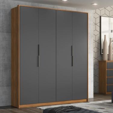 Imagem de Guarda Roupa Casal 4 Portas 3 Gavetas Attore Amendola/grafito Démobile