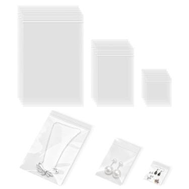 Imagem de Golden State Art Pacote com 600 sacos plásticos pequenos para joias, mini saquinhos 3 tamanhos sortidos, 5 x 5 x 12 cm, 3 x 17 cm, 3 mm de espessura, sacos transparentes para joias, contas, artesanato