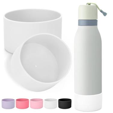 Imagem de Mity rain 2 peças de bota de silicone para garrafa de água Owala FreeSip Twit, antiderrapante, redução de ruído, evita arranhões (680 g branco)