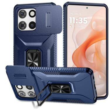 Imagem de Capa para Moto G Stylus 2025, com capa de lente de câmera deslizante, protetor de tela HD, suporte giratório de 360°, capa protetora à prova de choque de grau militar AYMECL para Motorola G Stylus 5G