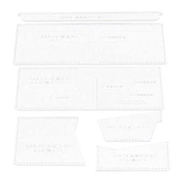 Imagem de Luzhengyang Bolsa de molde de acrílico transparente para artesanato em couro, modelo de estêncil com padrão de carteira dobrável