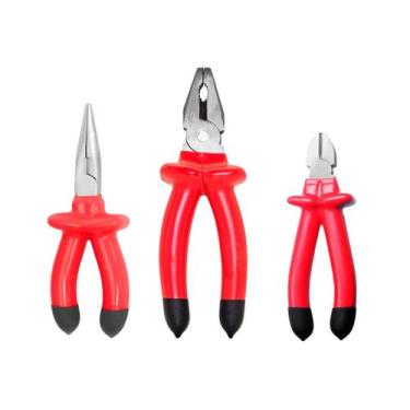 Imagem de Kit 3 Ferramentas Alicate Universal, Corte e Bico Isolado 1000v - BOMV