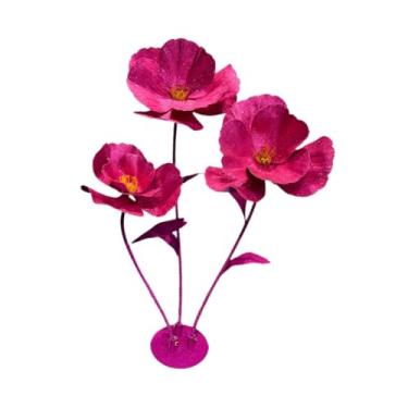 Imagem de oshhni Arranjo de flores gigantes para casamento, com 1,6 m de altura e base para decoração. Flores artificiais grandes para cerimônia, festa e banquete, Rosa Vermelha