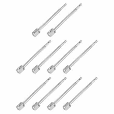 Imagem de HARFINGTON Adaptador de soquete de impacto, 10 peças, chave quadrada de 1/5.1 cm, haste sextavada de 15 cm, broca de extensão de comprimento para conjuntos de soquetes de broca de porca de eixo