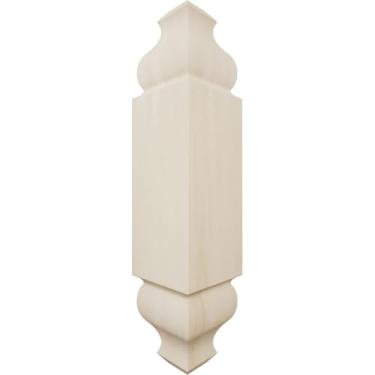 Imagem de 3,5 cm L x 13,5 cm A x 3,5 cm A x 3,8 cm P Placa de base universal de madeira maciça Americraft Bloco de canto externo para perfis de trilho de cadeira de até 6 cm A x 3,8 cm P, álamo