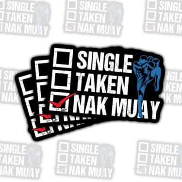 Imagem de 3 pçs adesivos Nak Muay tomados individualmente, decalques de vinil engraçados de treinamento de kickboxing de artes marciais para laptop, caderno, diário, garrafa de água, carro, presente para