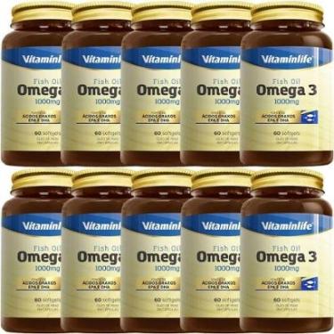 Imagem de Kit 10X Omega 3 1000mg - 60 Cápsulas - VitaminLife-Masculino