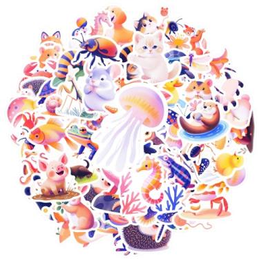 Imagem de 100 peças, animais, natureza, vida marinha, pássaros, insetos, adesivos, brinquedo, papelaria, panda, para notebook, bagagem, celular, copo, guitarra, faça você mesmo, bicicleta, skate, laptop