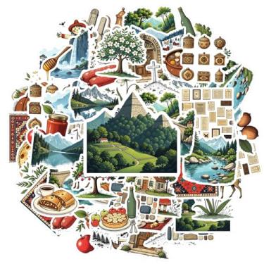 Imagem de 35 peças natureza, comida, cultura, cenário de viagem, adesivos de grafite, adesivos de papelaria, adesivos tradicionais, brinquedo para notebook, bagagem, celular, copo, guitarra, laptop, capacete