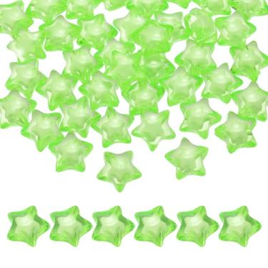 Imagem de Generic 100 contas de estrela de acrílico, contas espaçadoras soltas de pônei em forma de estrela de 14 mm para pulseira da amizade, colar de joias, artesanato faça você mesmo, suprimentos de