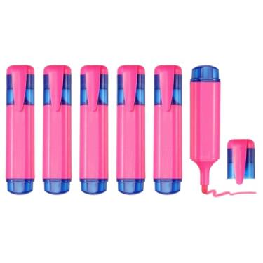 Imagem de PATIKIL Caneta marca-texto, pacote com 6 canetas marcadoras à base de água com ponta larga fofas em pastel, materiais de estudo para uso diário, uso diário, rosa claro