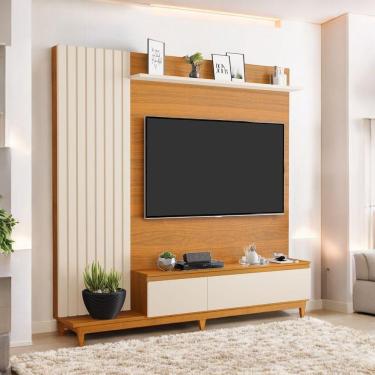 Imagem de Painel Tv Sala Quarto 65 Polegadas Ripado Jakarta Mdf