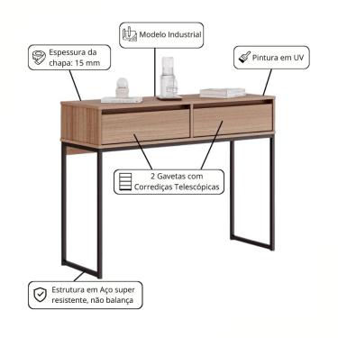 Imagem de Buffet Luce Retro Madeira 2 Gavetas Estilo Industrial Montana
