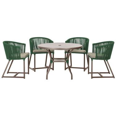 Imagem de Mesa Com 4 Cadeiras E Noronha Estofado 8 Trama Original Verde