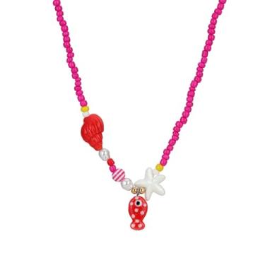 Imagem de Colar de estrela do mar, boêmio, praia, havaiano, colorido, verão, praia, costa, gargantilha para mulheres e homens, 29.5in, cerâmica, Sem Pedra Preciosa