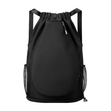Imagem de YIJU Mochila de tênis, bolsa para tênis, presente, equipamento esportivo, mochila para raquete de badminton, bolsa para viagens, bolas e acessórios de, Preto