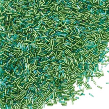 Imagem de Cheriswelry 2900 peças, 5 mm, 6 mm, contas de corneta, tubo, contas de sementes de vidro, espaçador solto, pulseira verde, contas pequenas artesanais feitas à mão, para fazer joias de colar faça você