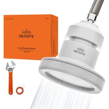 Imagem de ATOJET Filtro de chuveiro central moldado pela história da beleza da Coreia - Filtros de carbono puro para pele mais macia e cabelos macios | Filtro composto de carbono | Filtro único (JNE900W-SNG-1)