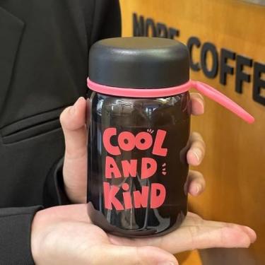 Imagem de Garrafa de água potável transparente equipamento de academia à prova de vazamento garrafas de água de leite portátil (preto-400 ml)